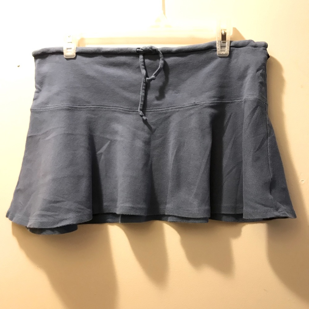 Slate Blue Cotton Mini Skirt